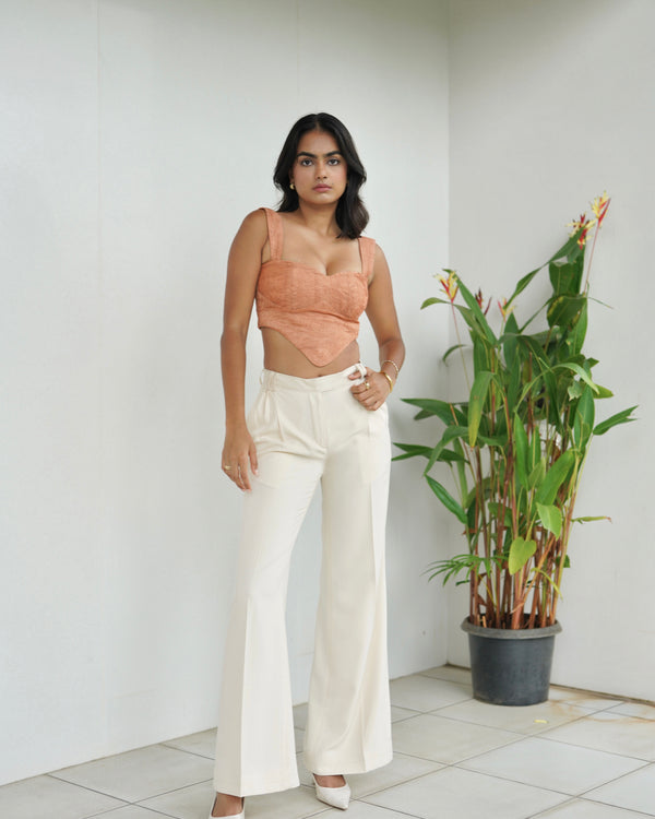 Bisque Pleated Pants