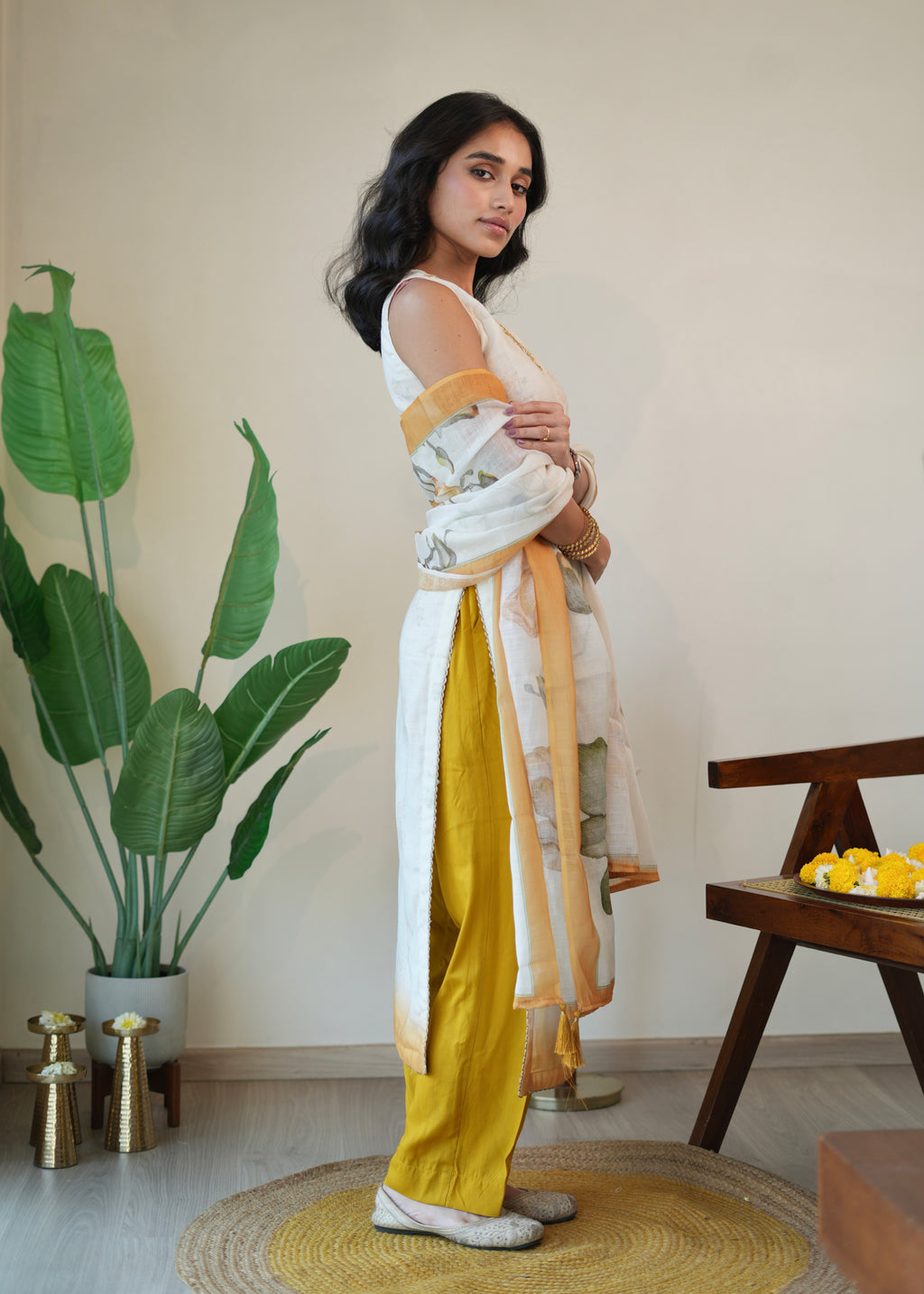 Mustard Kurta Set