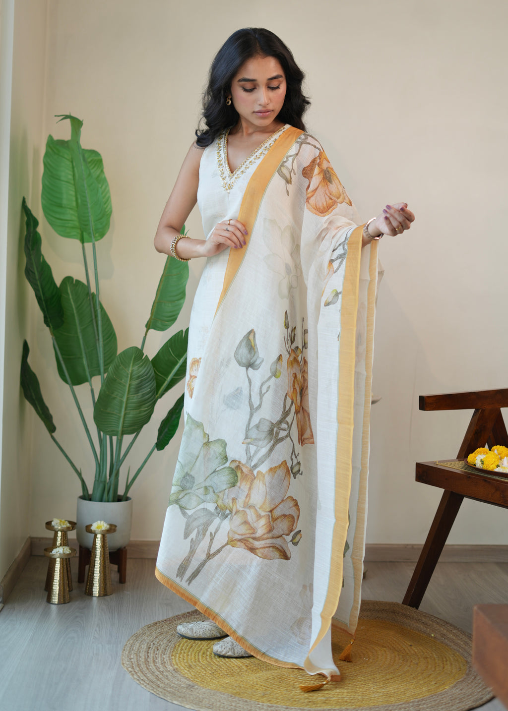 Mustard Kurta Set