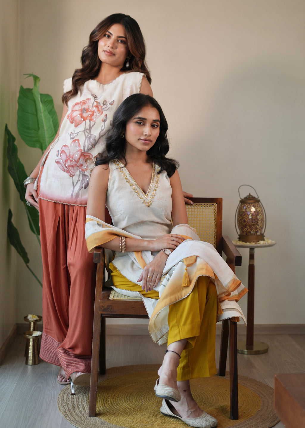 Rust Scallop & Salwar Set