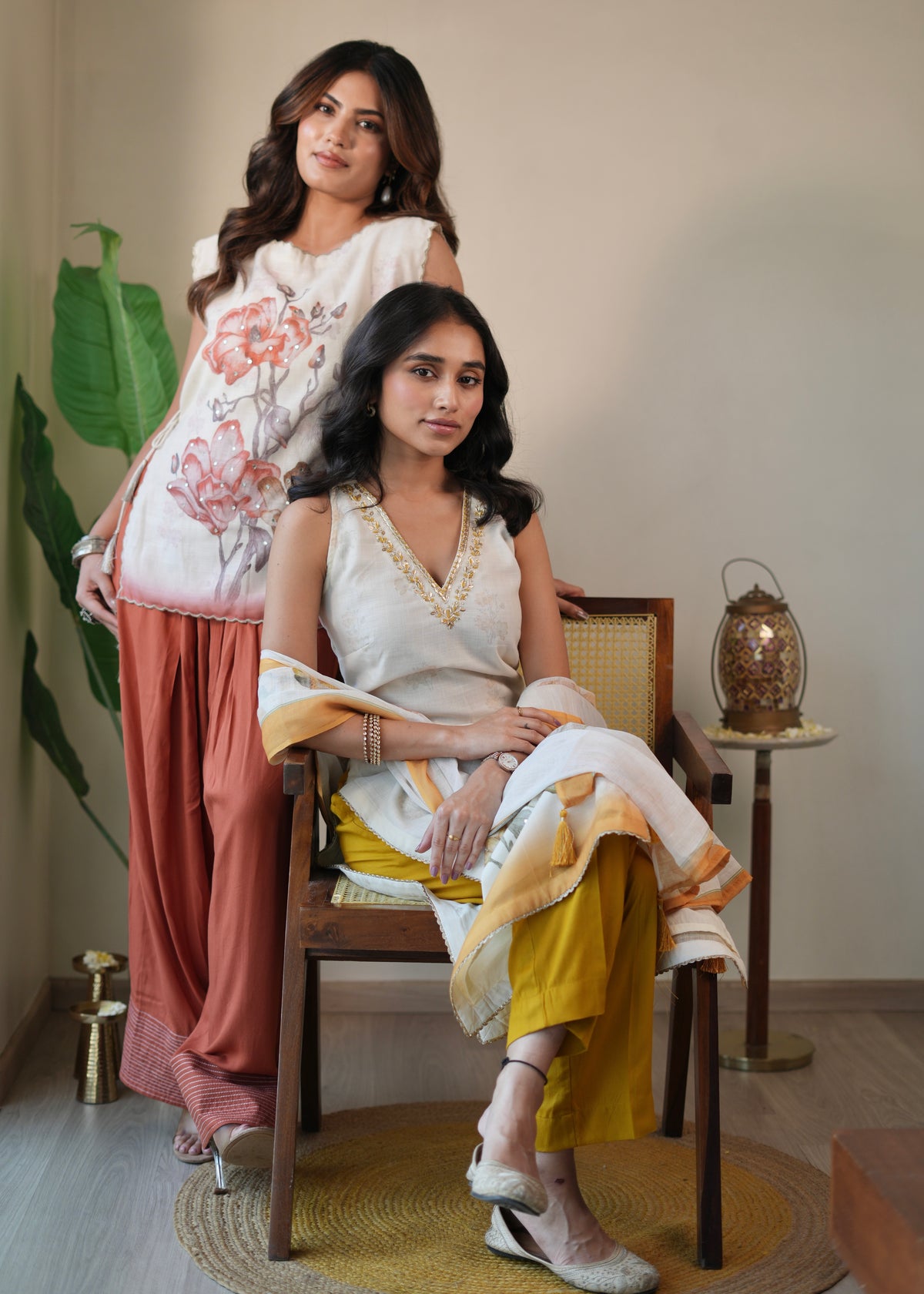 Rust Scallop & Salwar Set