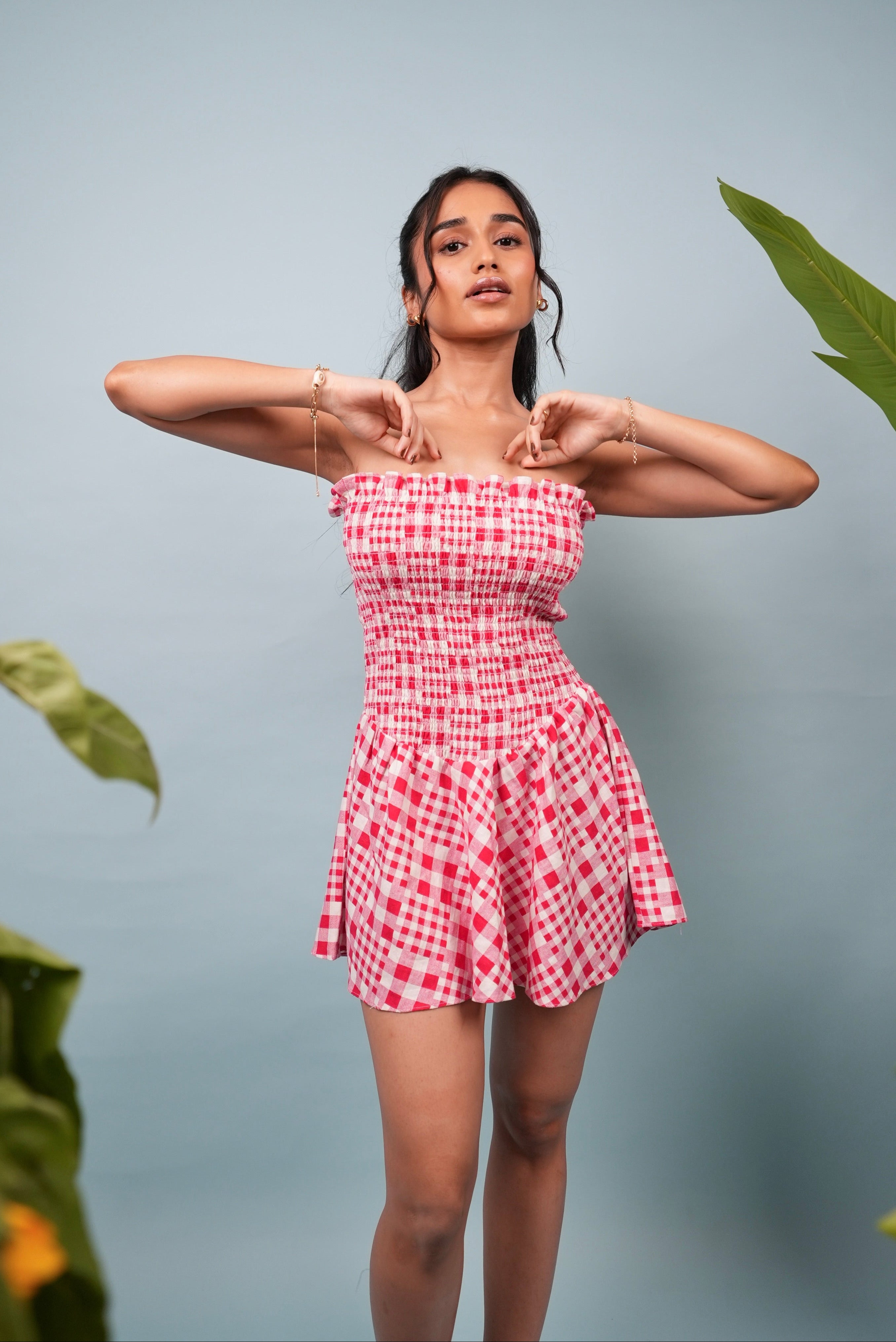 Lola Ghingham Short Dress