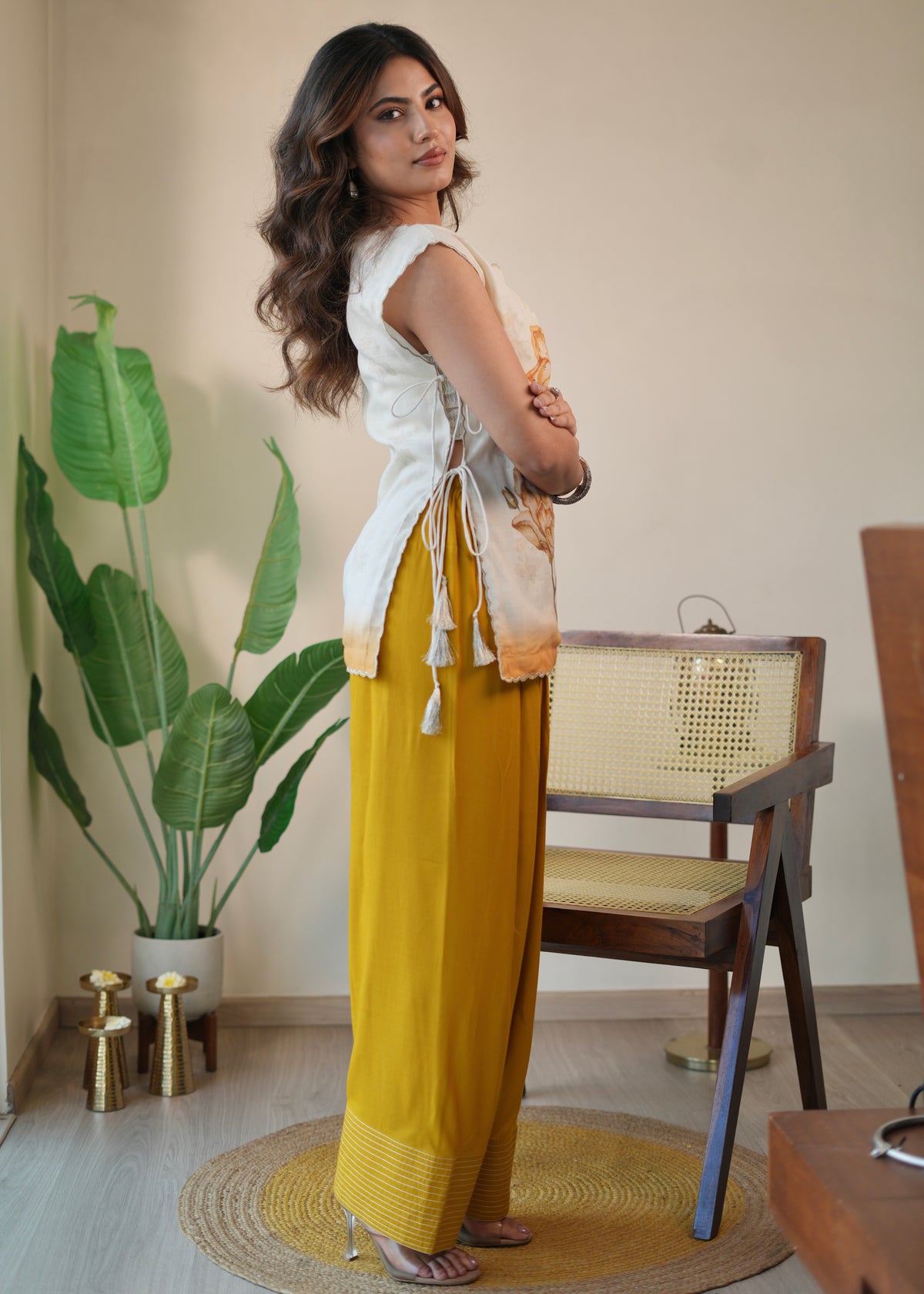Mustard Scallop & Salwar Set