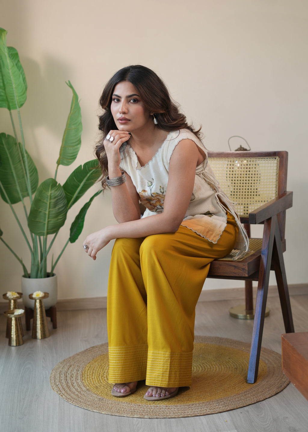Mustard Scallop & Salwar Set