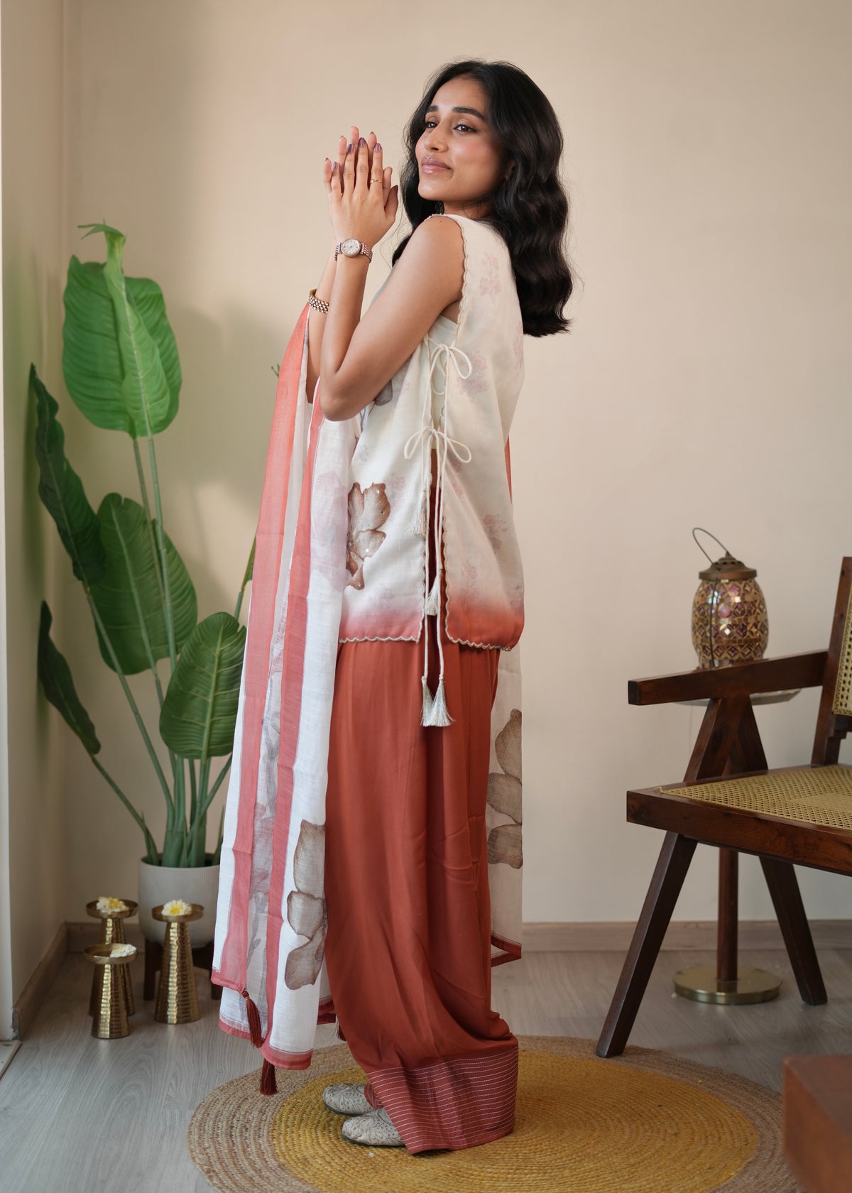 Rust Scallop & Salwar Set