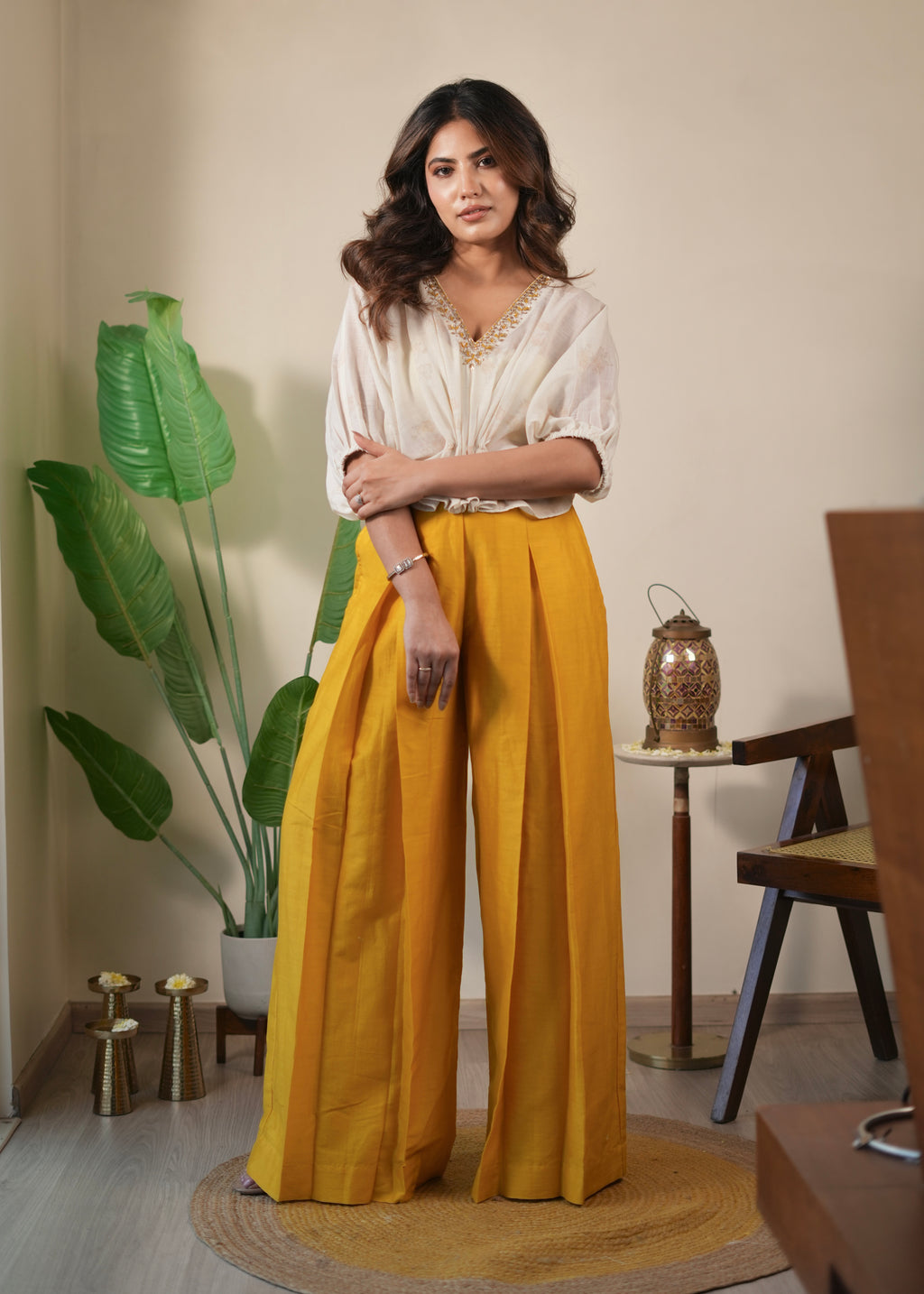Mustard Kaaftan Set