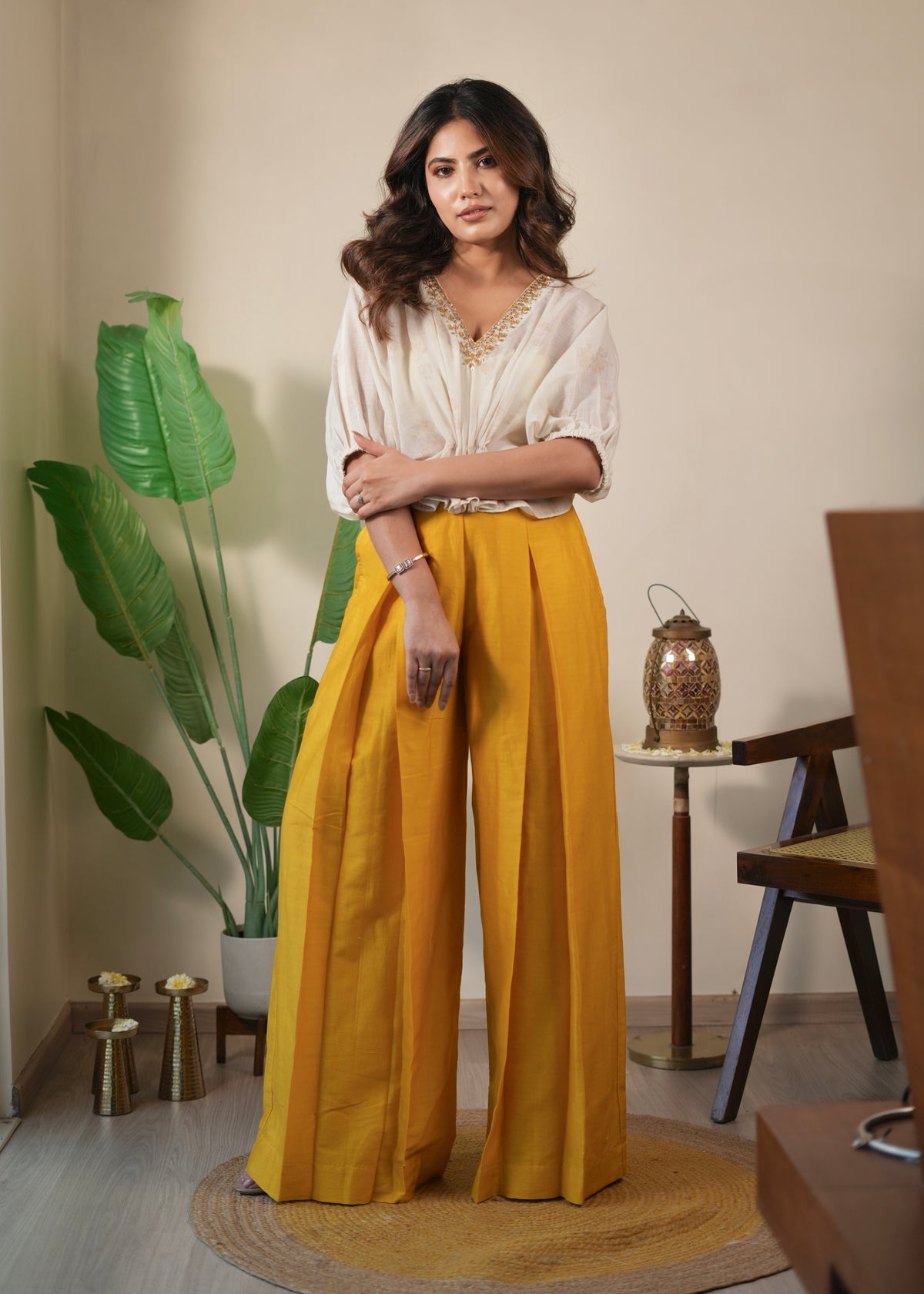 Mustard Kaaftan Set