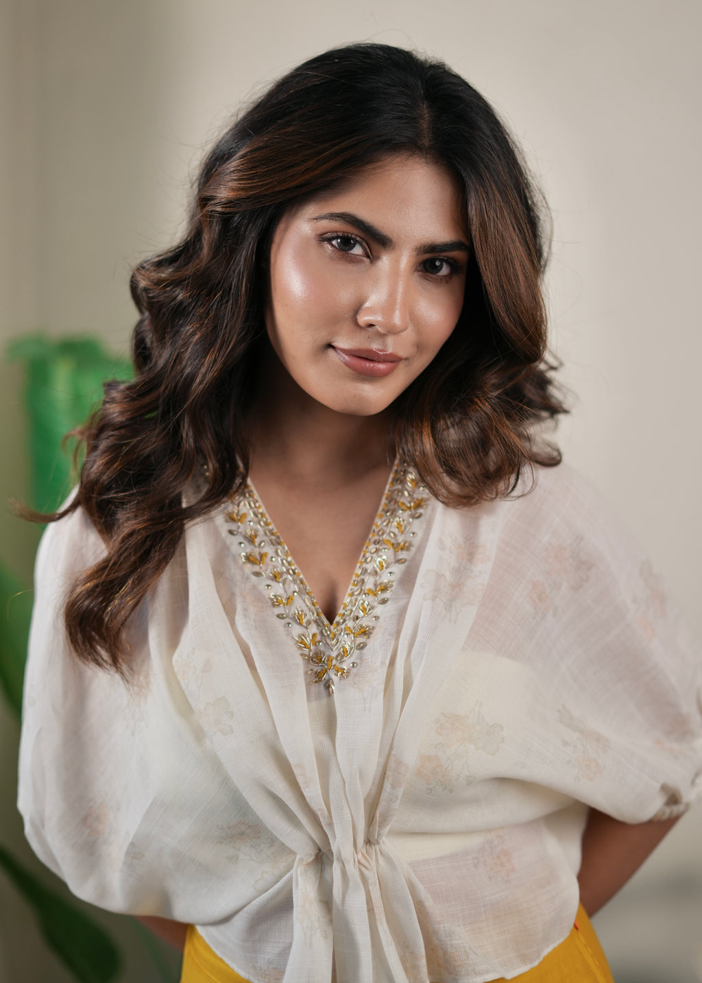 Mustard Kaaftan Set