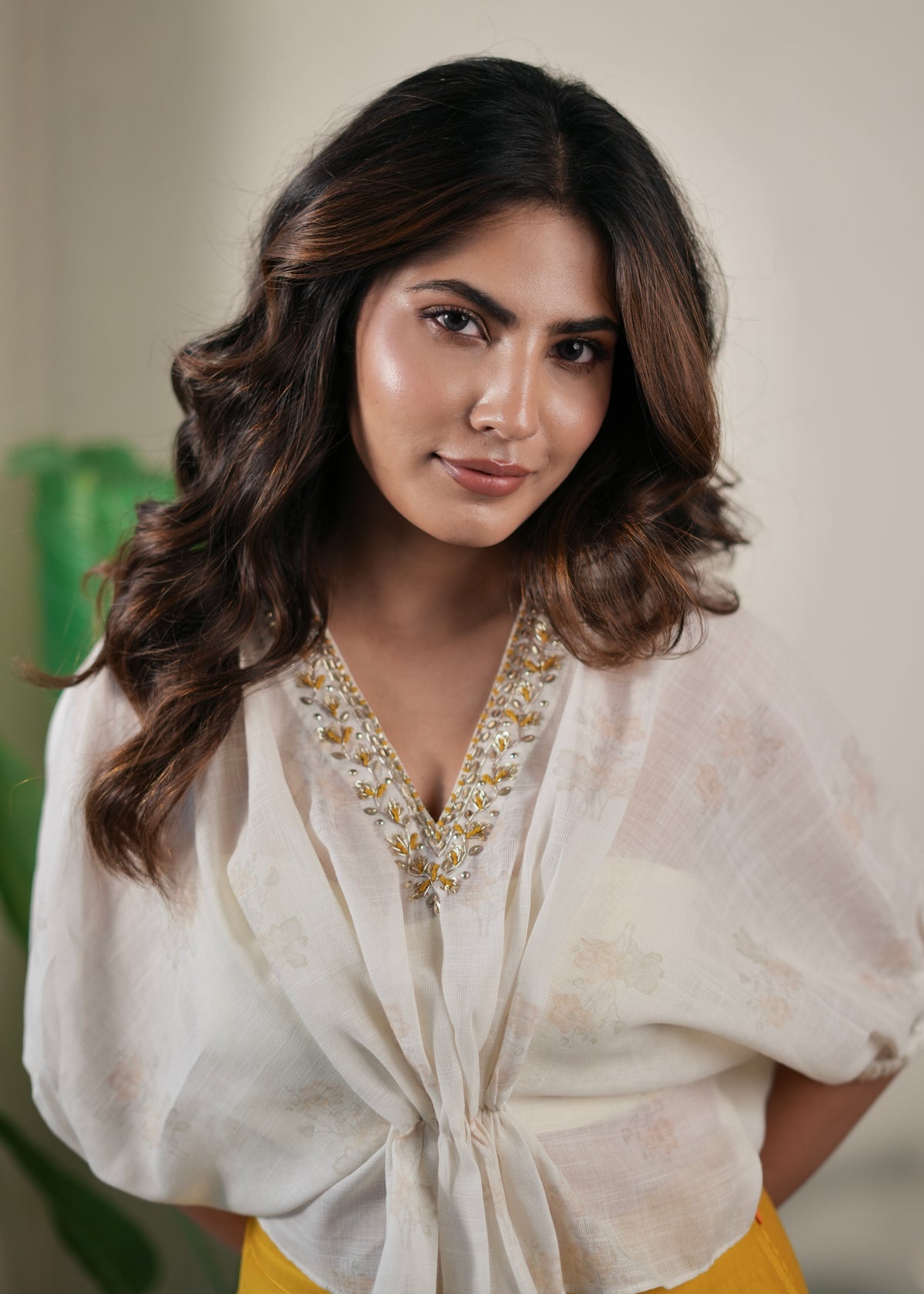 Mustard Kaaftan Set