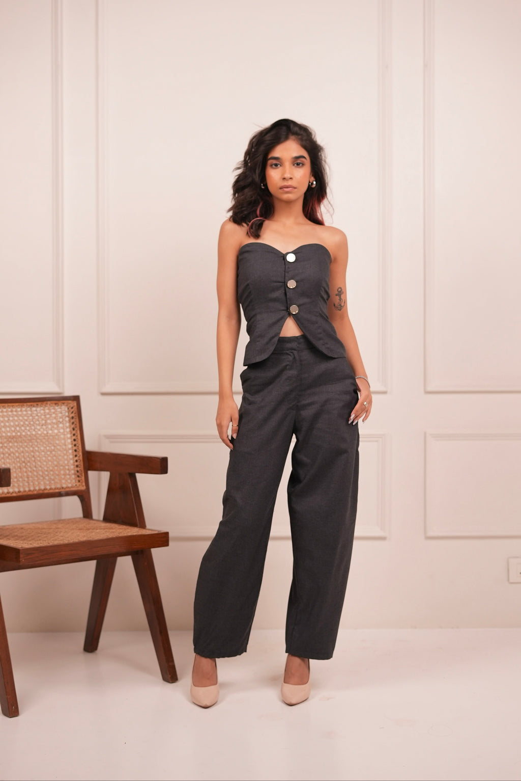 Slate Grey Barrel Pant Set