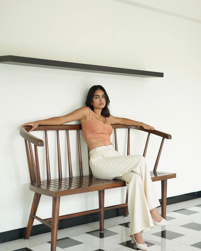 Bisque Pleated Pants