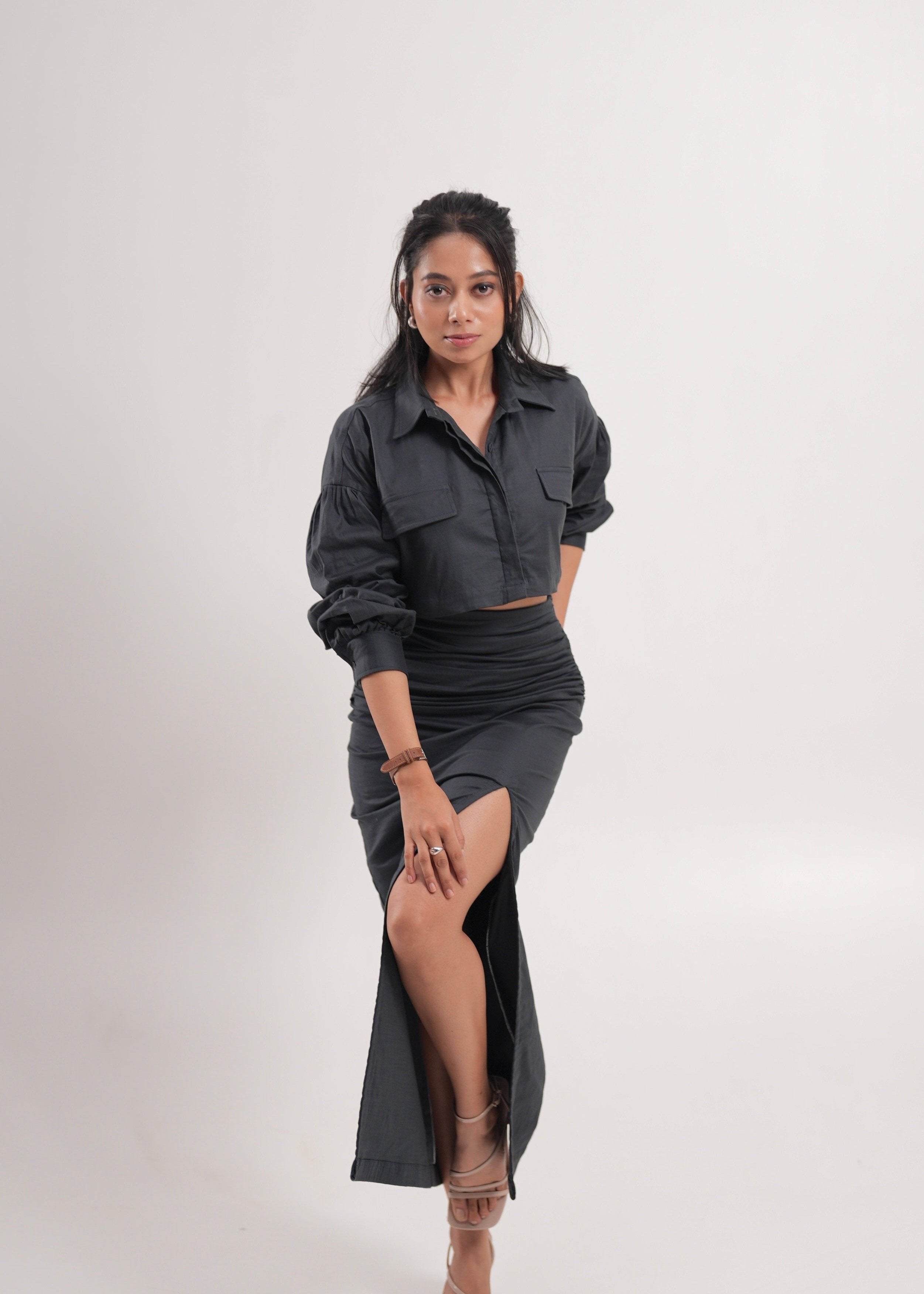Slate Grey Boxy Shirt