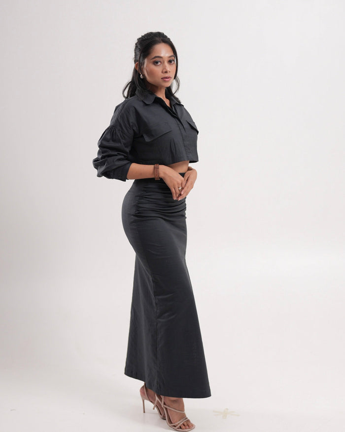 Slate Grey Skirt Set
