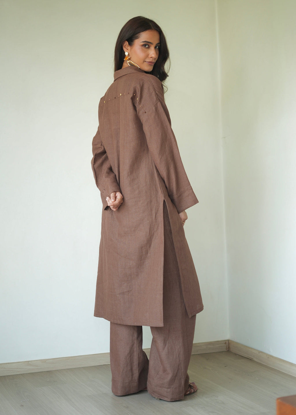 Umber Brown Long Kurta Set