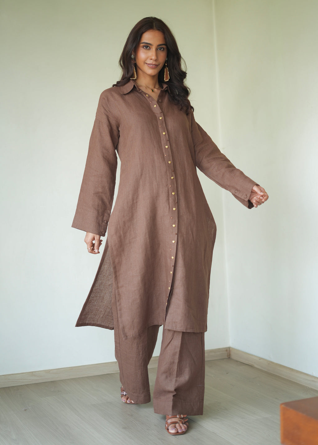 Umber Brown Long Kurta Set