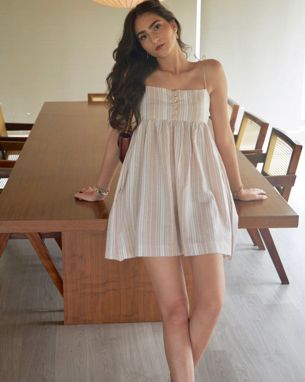 Ivory Striped Dress