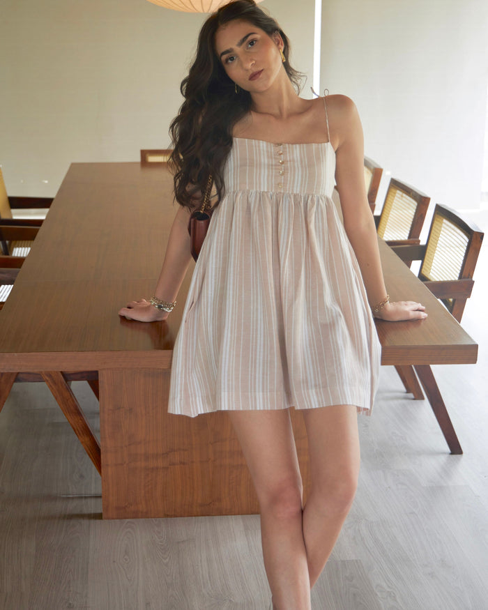 Ivory Striped Dress