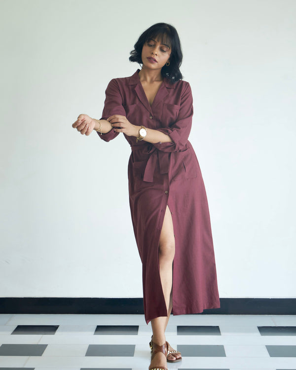 Mahogany Shirt Dress