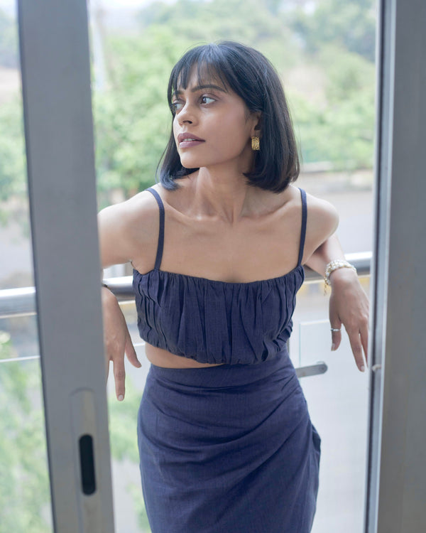 Dusky Blue Skirt Set