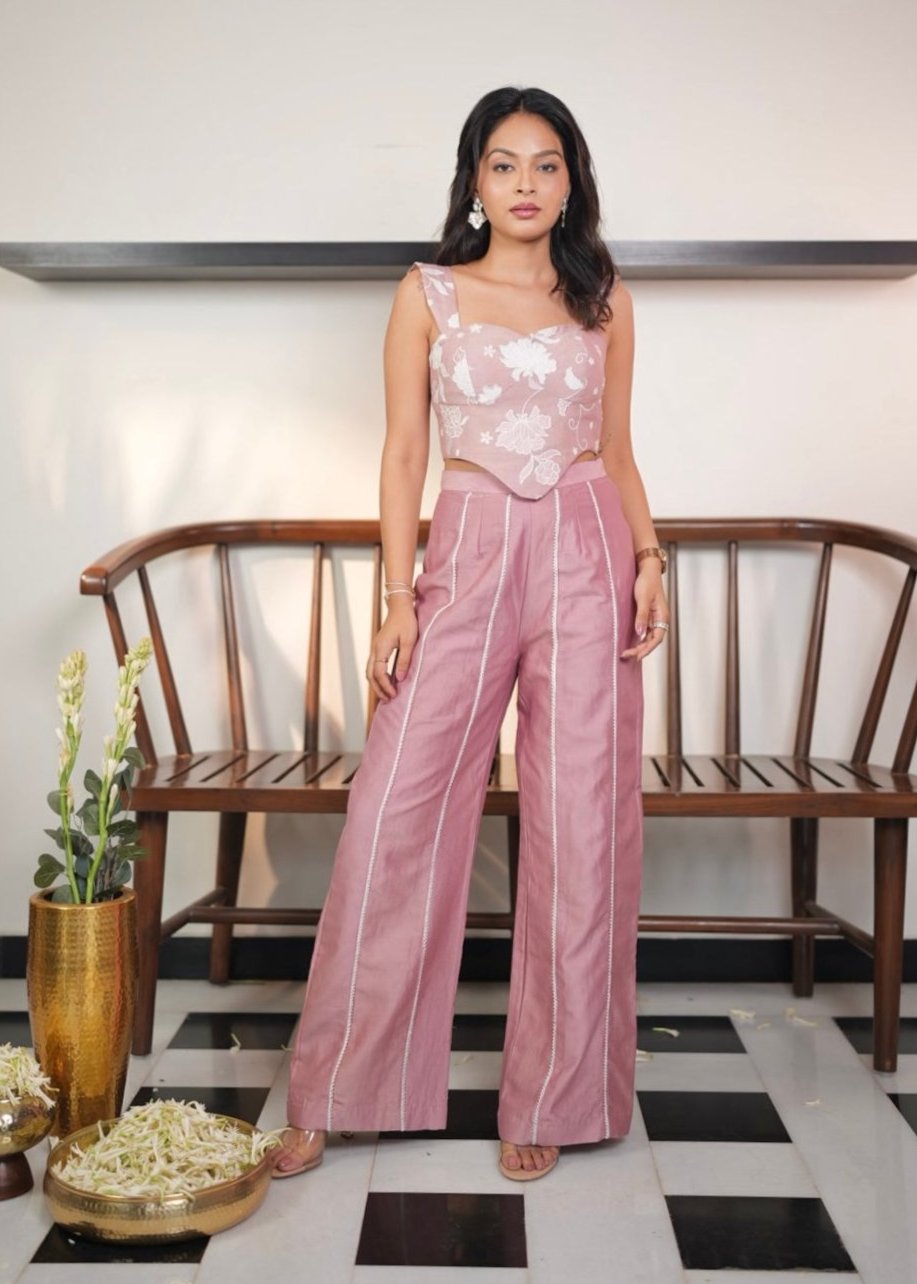 Dusty Rose Skirt/Pant Set – weartag.in