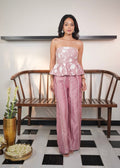 Dusty Rose Peplum & Beaded Pant Set
