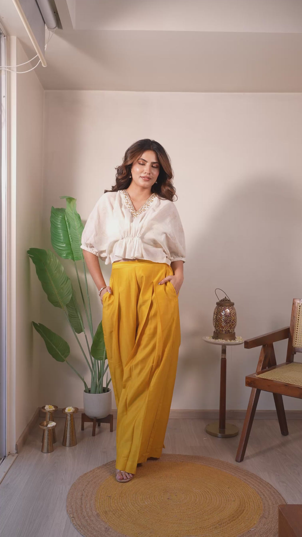 Mustard Kaaftan Set