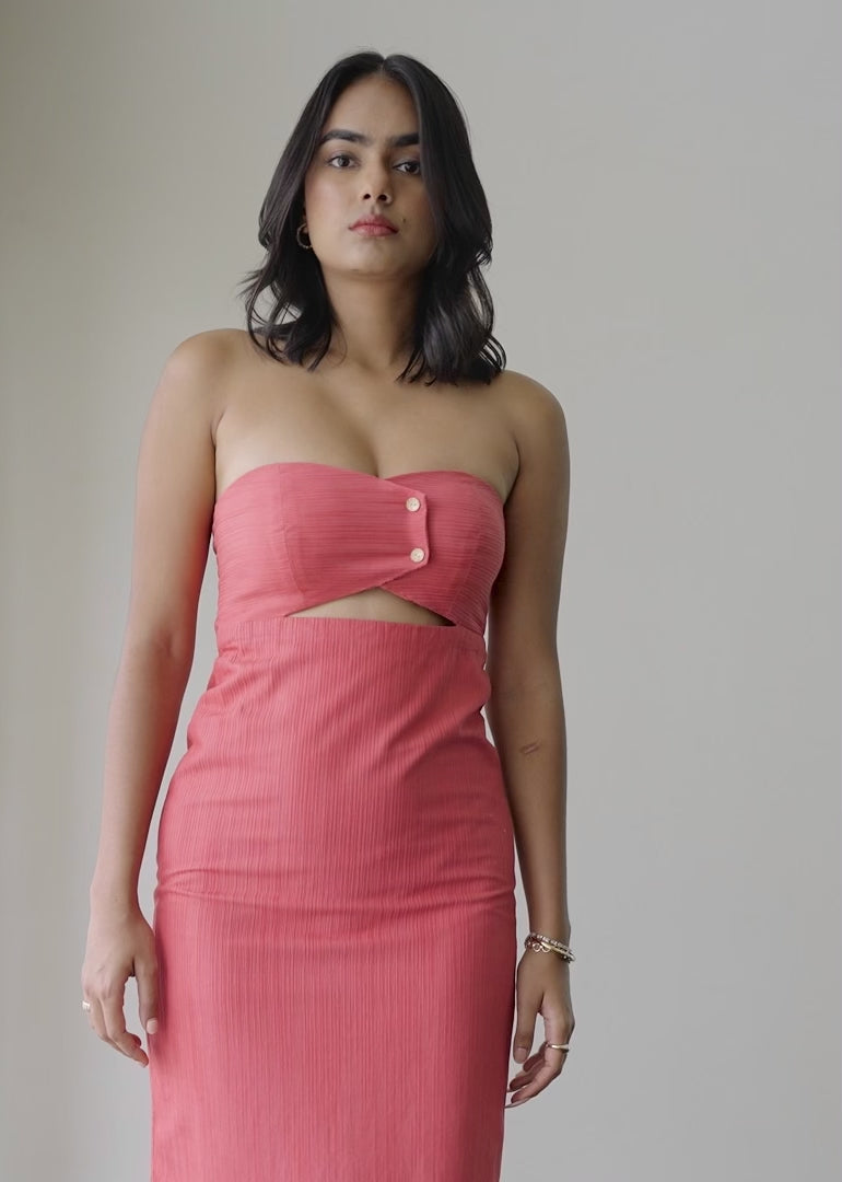 Coral Cut Out Dress