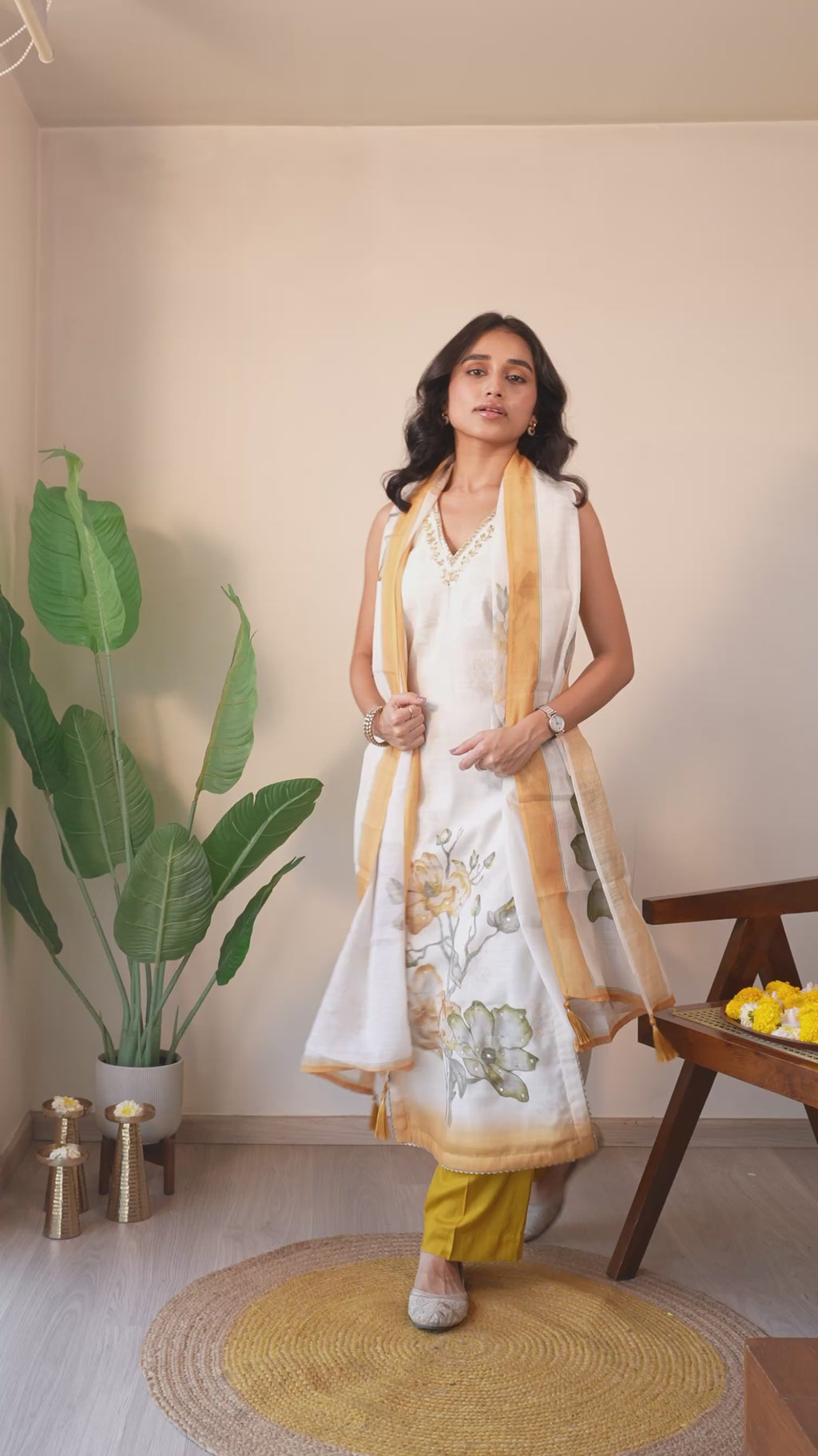 Mustard Kurta Set