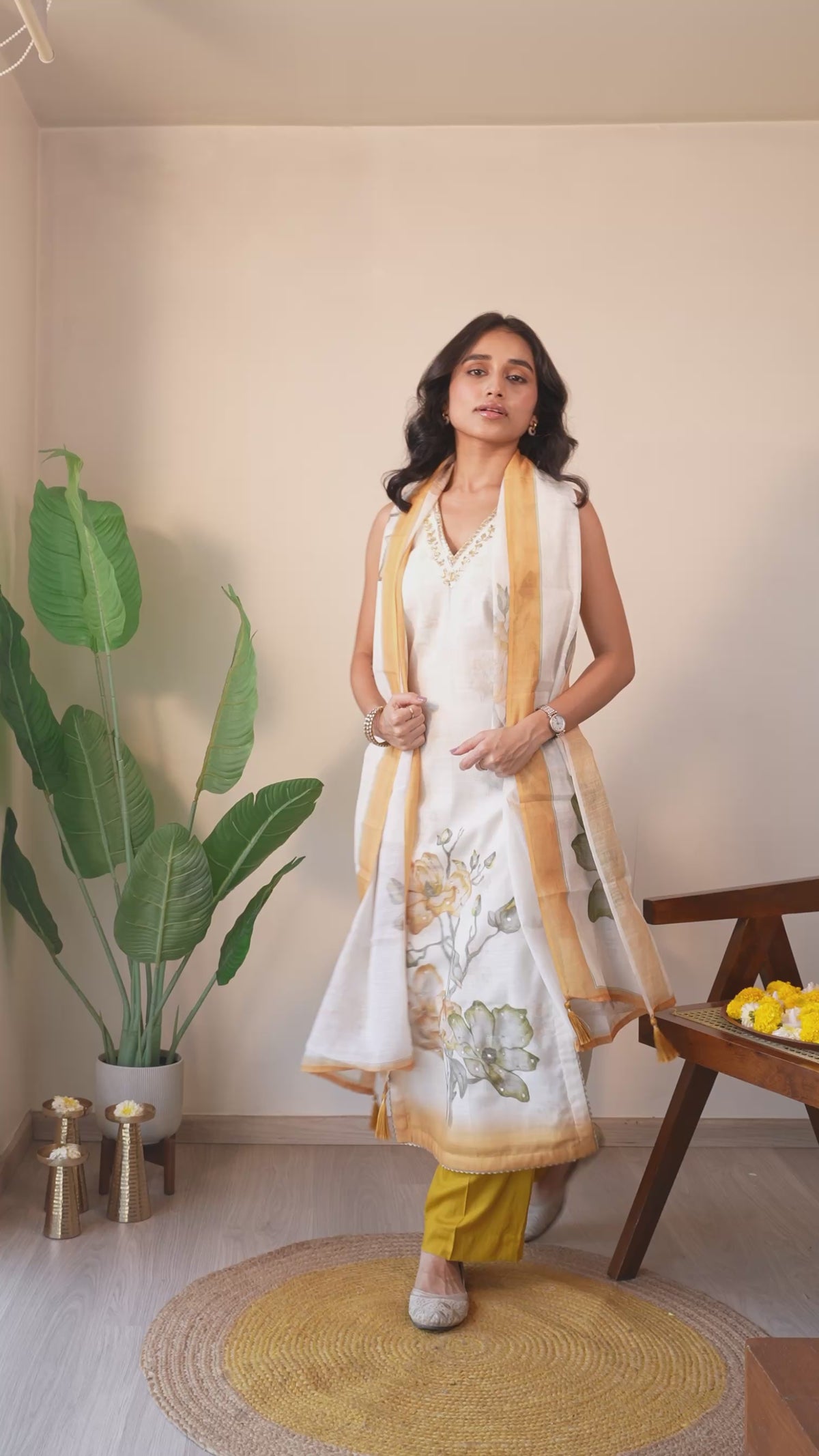 Mustard Kurta Set