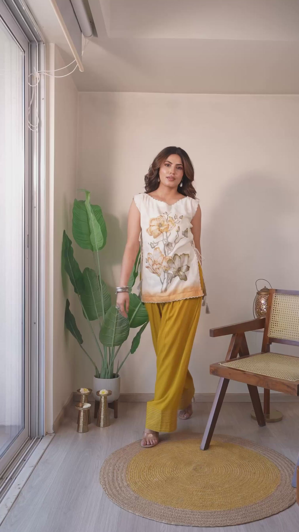 Mustard Scallop & Salwar Set