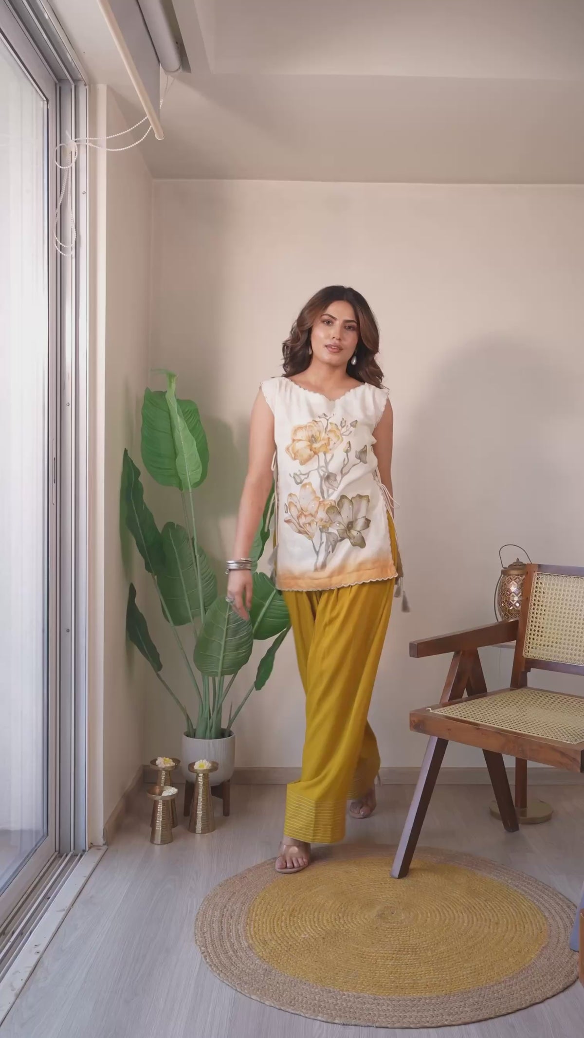 Mustard Scallop & Salwar Set